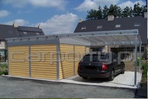 carport with storage room, wood carport